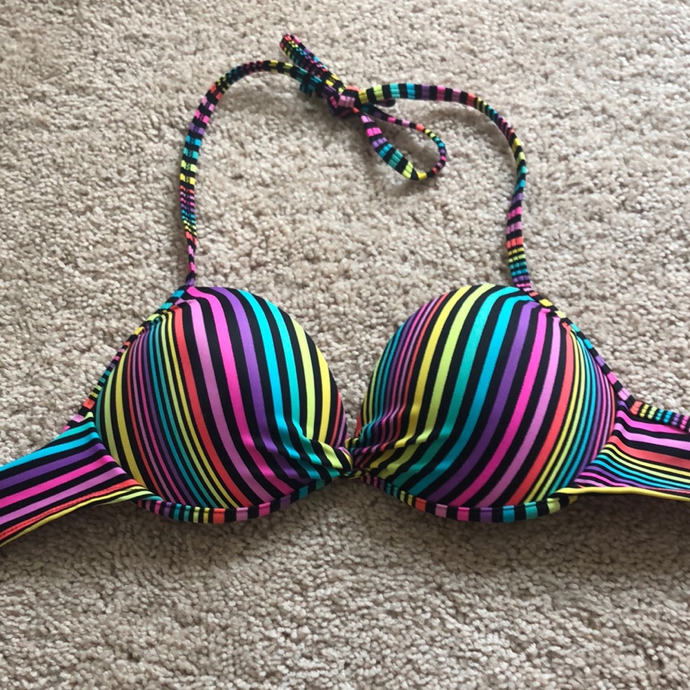 🔥FINAL SALE~ Rainbow Padded Underwire Swim Top Size M